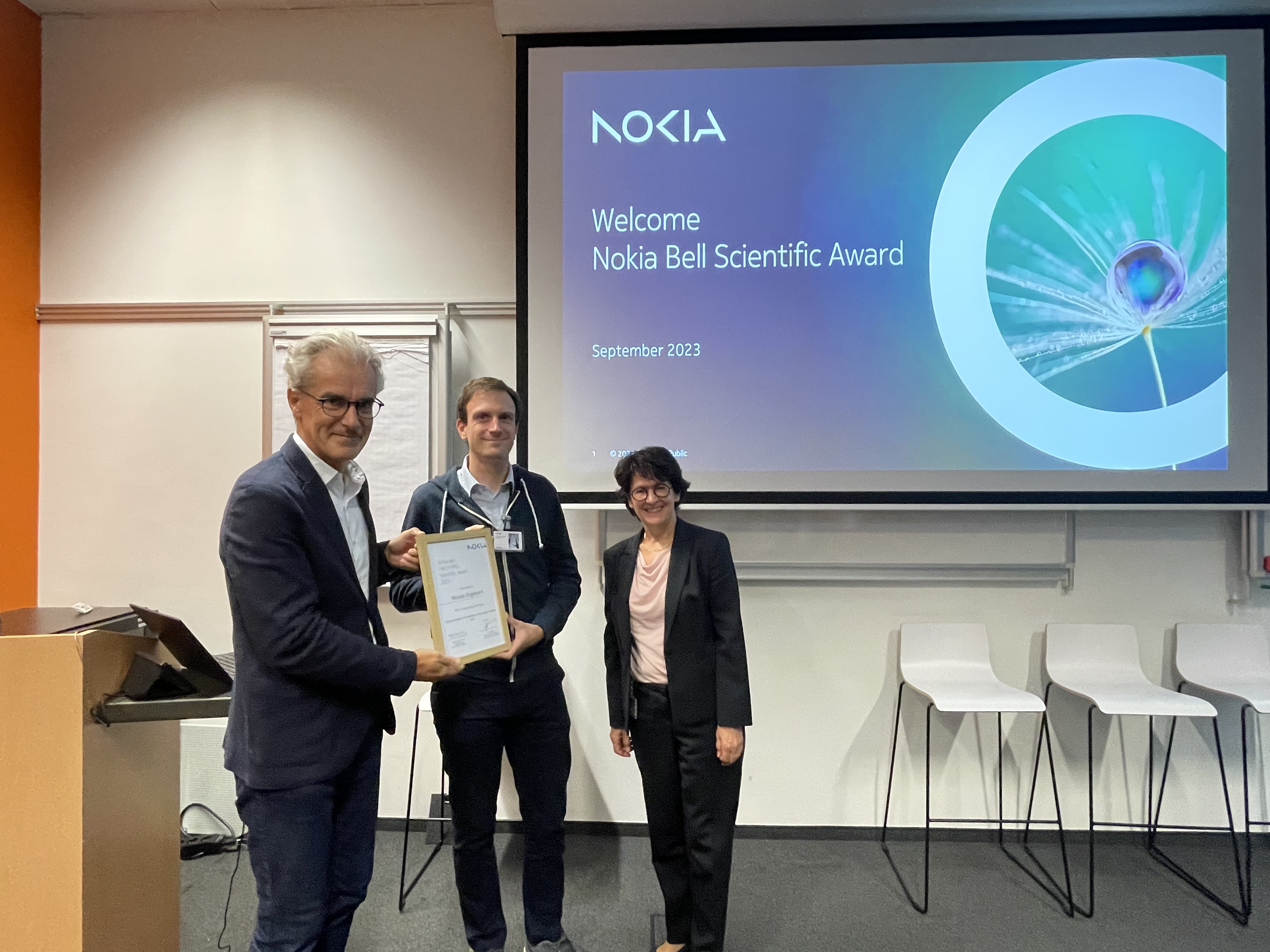 Nicolas Englebert reçoit le Nokia Bell Award